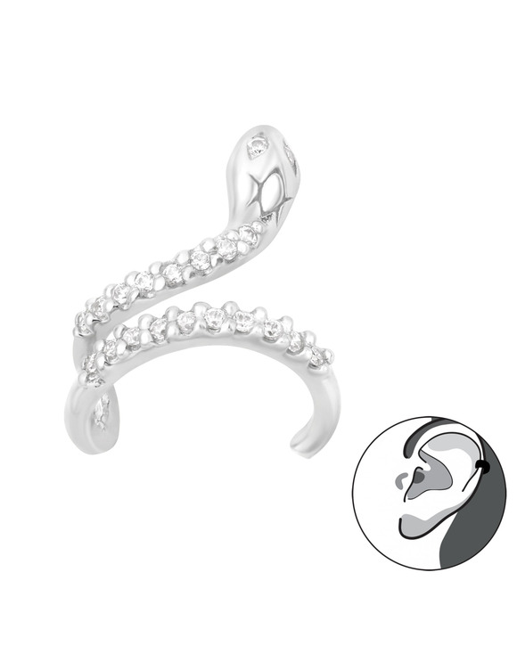 Femei - Cercel din Argint Ear Cuffs Snake SVY272
