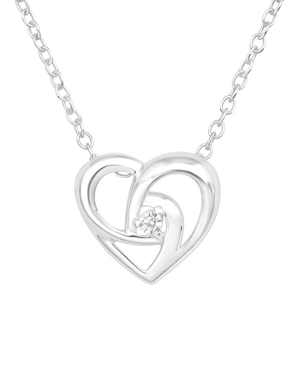 Starlike - Colier din Argint cu Pandantiv Pink Heart SVY1001