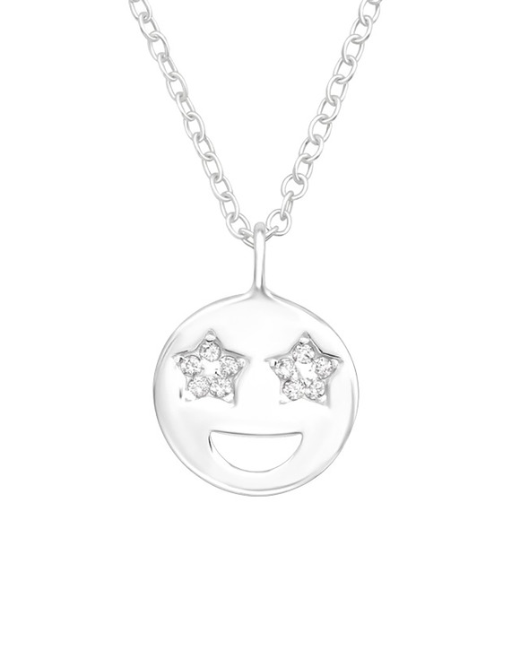 Femei - Colier din Argint cu Pandantiv Star Emoji SVY975