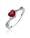 Inel Elegant din Argint Red Heart Stone SVY778 1
