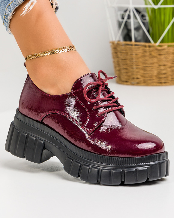 Pantofi Casual - Pantofi casual dama bordo A156