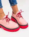 Pantofi casual dama roz cu rosu A160 3