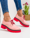Pantofi casual dama roz cu rosu A160 4
