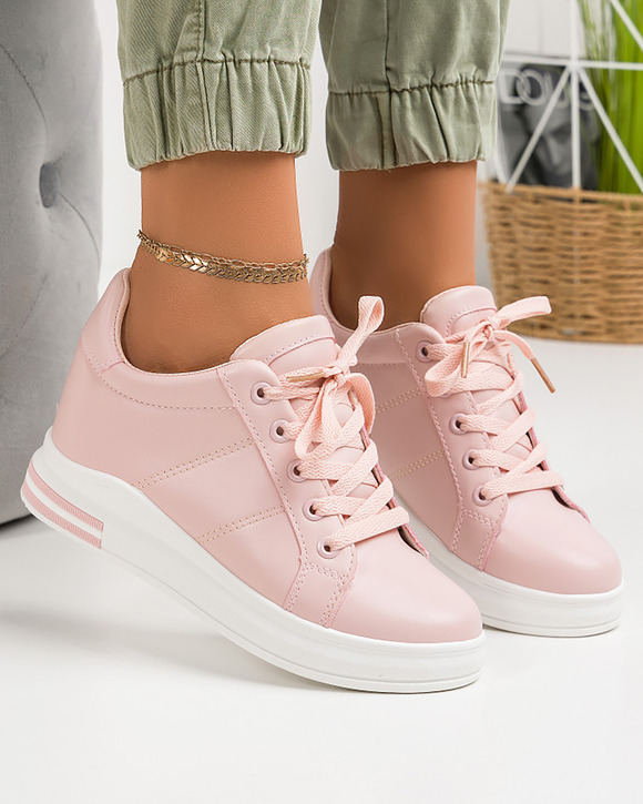 Pantofi - Pantofi cu platforma dama roz A149