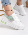 Pantofi sport dama albi cu verde A079 1