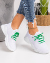 Pantofi sport dama albi cu verde A097 3