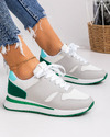 Pantofi sport dama gri cu verde A074 1