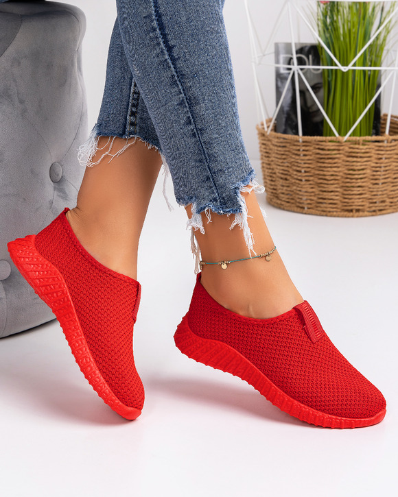 Femei - Pantofi sport dama rosii A038