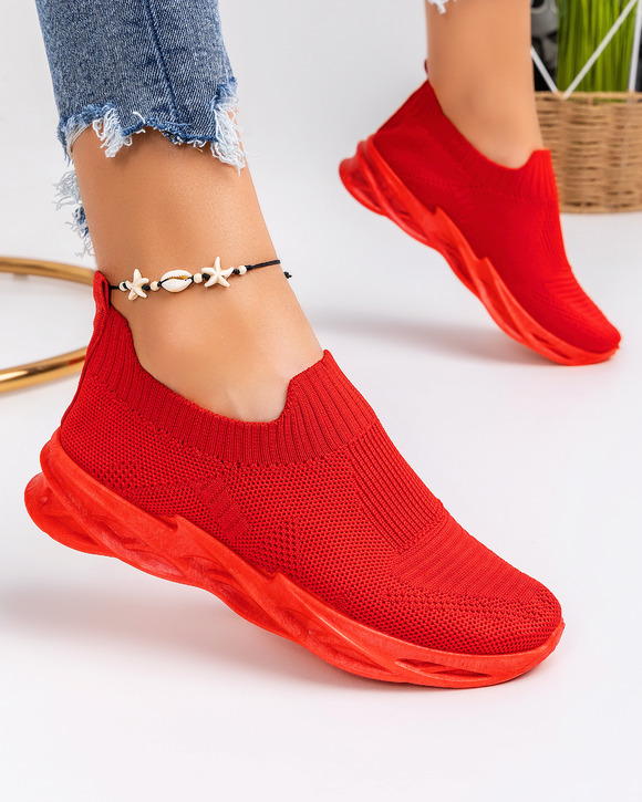 Femei - Pantofi sport dama rosii A084