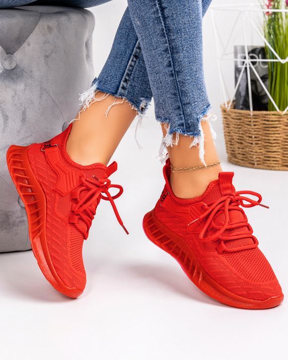 Femei - Pantofi sport dama rosii A096