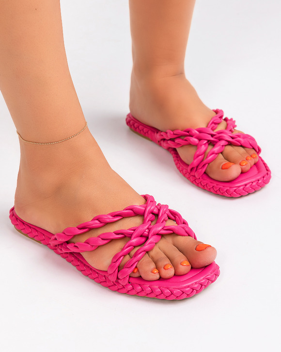 Papuci talpa joasa - Papuci dama roz A093