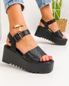 Sandale cu platforma dama negre A115 1