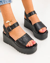 Sandale cu platforma dama negre A115 2