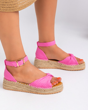 Sandale cu platforma dama roz A105