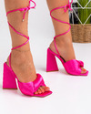 Sandale cu toc dama roz A109 1