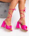 Sandale cu toc dama roz A109 3