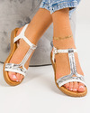 Sandale dama alb cu argintiu A011 1