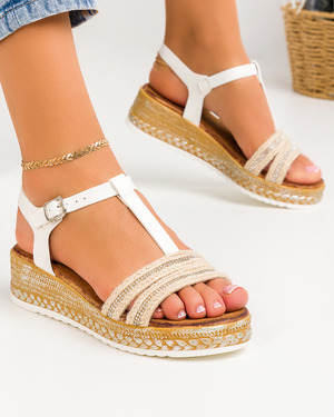 Sandale dama albe A012