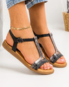Sandale dama negru cu pewter A011 3