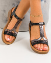 Sandale dama negru cu pewter A014 1