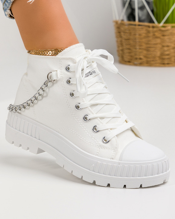 Pantofi - Tenisi dama albi A152