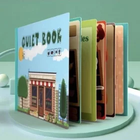 Carte interactiva Montessori BusyBook in engleza sa invatam legumele si fructele