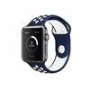 Curea sport din silicon cu perforatii pentru Apple Watch 42/44 mm Blue&White