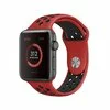 Curea sport din silicon cu perforatii pentru Apple Watch 42/44 mm Black&Red
