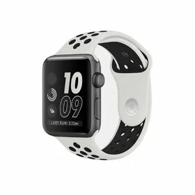 Curea sport din silicon cu perforatii pentru Apple Watch 42/44 mm White&Black