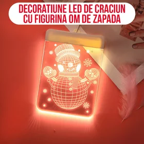 Decoratiune LED de Craciun cu figurina Om de zapada