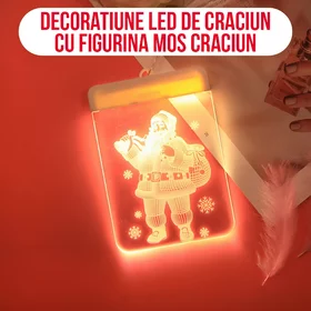 Decoratiune LED de Craciun cu figurina Mos Craciun