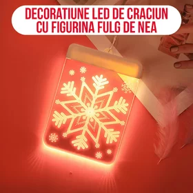 Decoratiune LED de Craciun cu figurina Fulg de nea