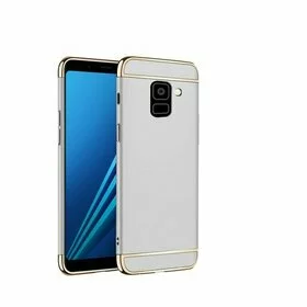 Husa 3 in 1 Luxury pentru Galaxy A8 Plus (2018) Silver