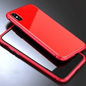 Husa 360 Magnetica Full + Folie sticla pentru iPhone X/ iPhone XS Red