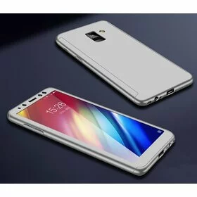 Husa 360 pentru Galaxy A8 Plus (2018) Silver