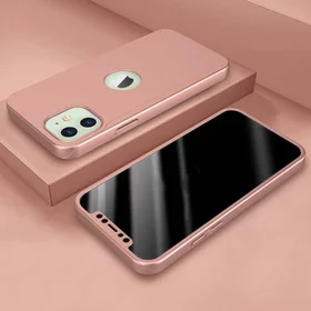 Husa 360 pentru iPhone 12/ iPhone 12 Pro Rose Gold