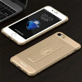 Husa Air cu perforatii si inel pentru Iphone 7 Plus Gold