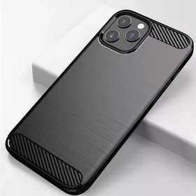 Husa Carbon din TPU flexibil pentru iPhone 12 Pro Max, Black