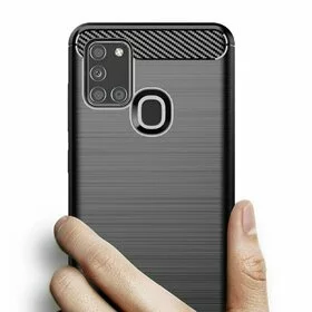 Husa Carbon din TPU flexibil pentru Samsung Galaxy A21s Black