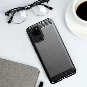 Husa Carbon din TPU flexibil pentru Samsung Galaxy S20 Ultra, Black