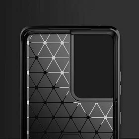 Husa Carbon din TPU flexibil pentru Samsung Galaxy S21 Ultra 5G, Black