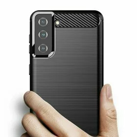 Husa Carbon din TPU flexibil pentru Samsung Galaxy S21+ 5G, Black
