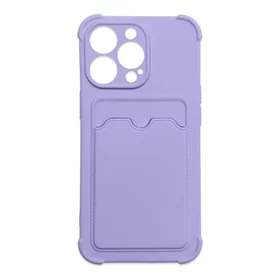 Husa Card Armor din silicon cu buzunar pentru iPhone 12 Pro Max Purple