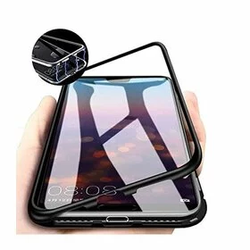 Husa cu Bumper Magnetic si Spate din Sticla Securizata pentru Galaxy A70 Black