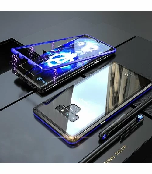 Husa cu Bumper Magnetic si Spate din Sticla Securizata pentru Galaxy Note 9