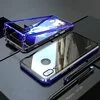 Husa cu Bumper Magnetic si Spate din Sticla Securizata pentru Huawei P Smart (2019) Blue