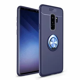 Husa din silicon cu inel magnetic rotativ pentru Galaxy A9 (2018) Blue