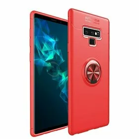 Husa din silicon cu inel magnetic rotativ pentru Galaxy Note 9 Red