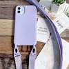 Husa din silicon cu snur textil pentru iPhone 11 Lavender