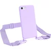 Husa din silicon cu snur textil pentru iPhone SE (2020) / iPhone 7/ iPhone 8 Lavender